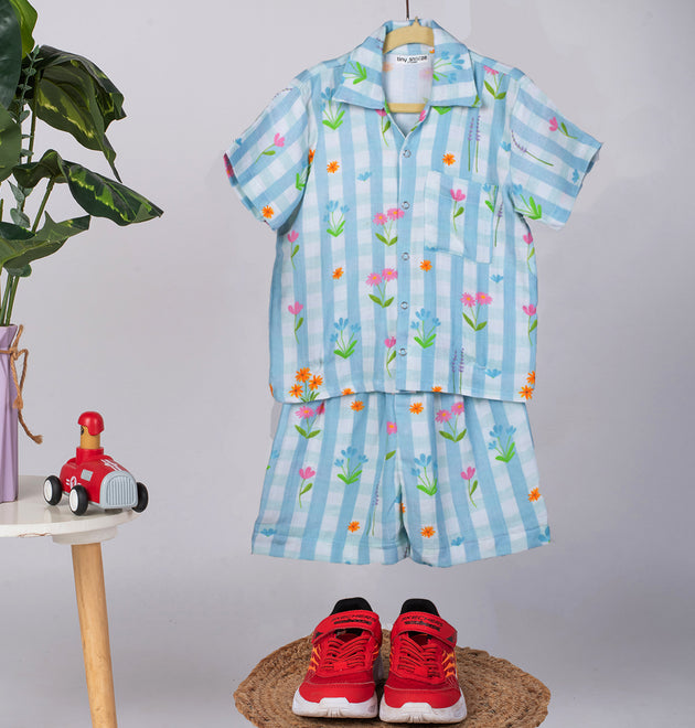 Boys Co-Ord Set- Blue Ghingham
