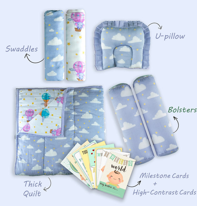 Newborn Gift Set- Sky is the Limit| Set of 6