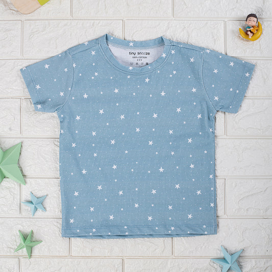 Kids Cotton Tshirt- Grey Sky