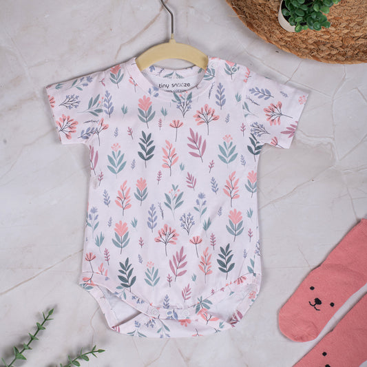 Cotton Bodysuit- Pastel Flowers