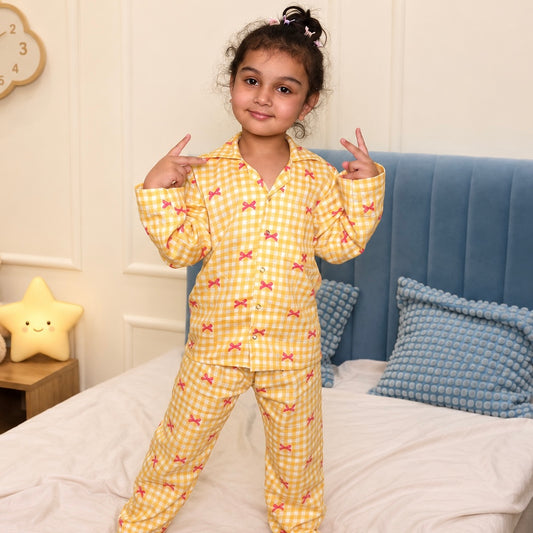 Cotton Nightsuit- Bows