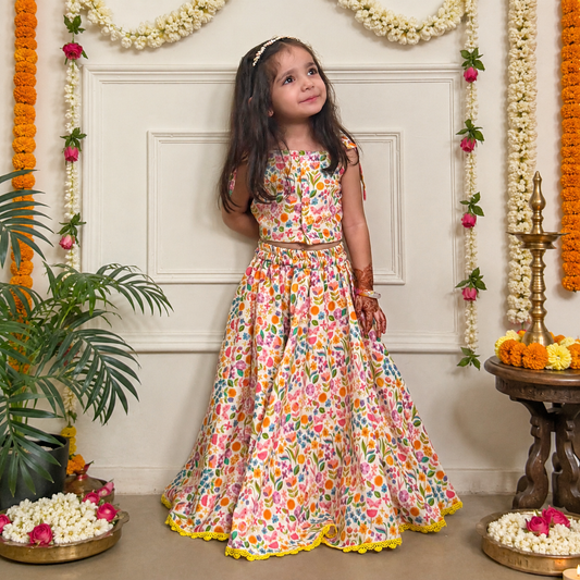 Girls Lehenga Set- Spring