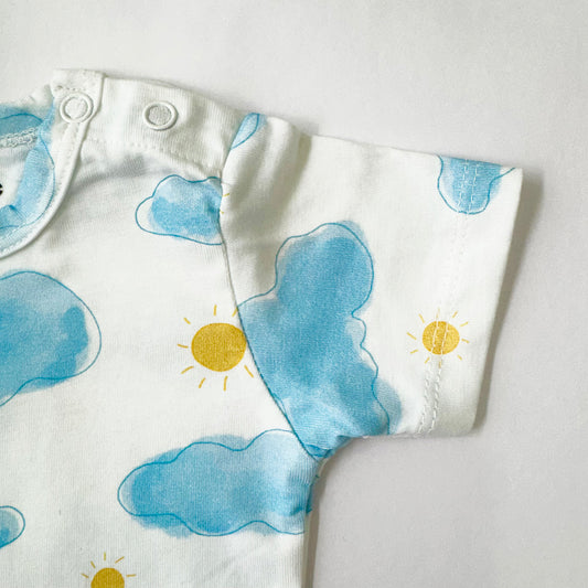 Kids Cotton Tshirt- Sun & Clouds