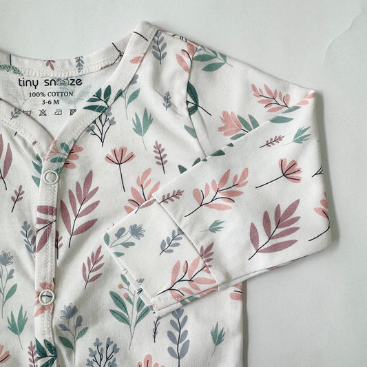 Cotton Sleepsuit- Pastel Flowers