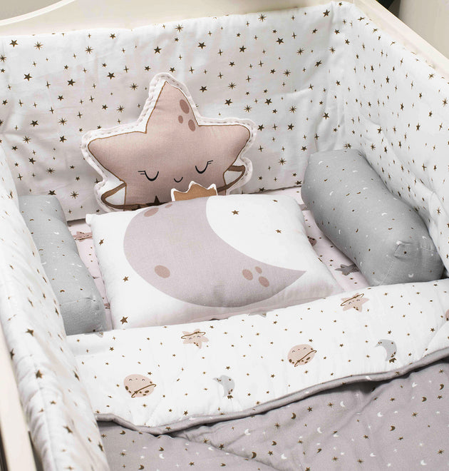 Cot Bedding Set with Bumper - Starry Nights | Set of 7