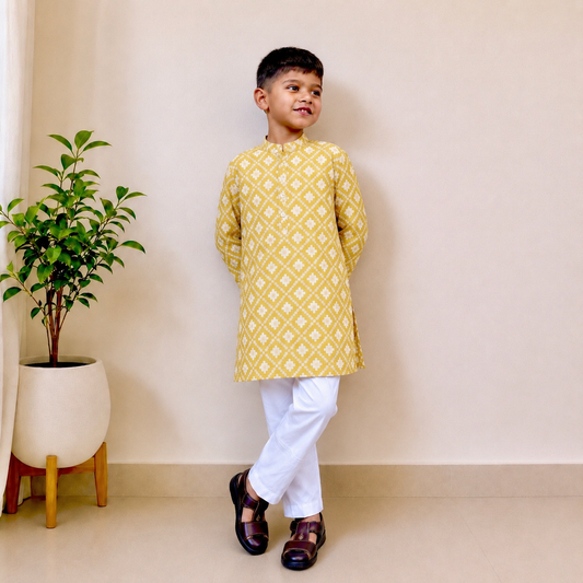 Boys Kurta Set- Amber