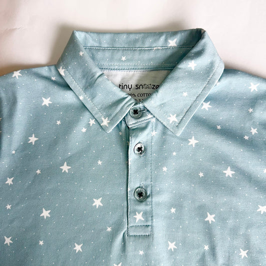 Boys Polo Tshirt- Grey Sky
