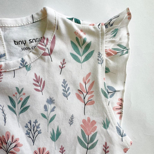 Girls Cotton Frock- Pastel Flowers