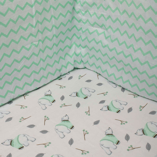 Organic Fitted Cot Sheet- Polar Bear