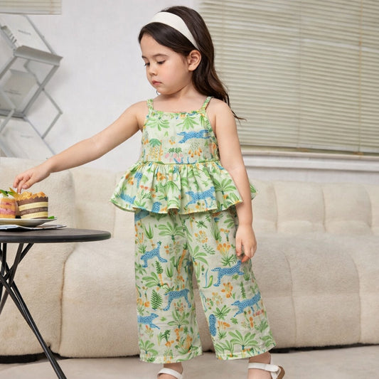 Girls Co-Ord Set with Pants- Jungle
