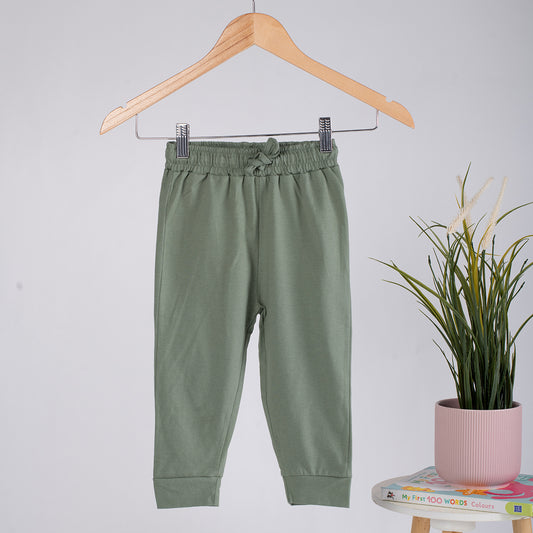 Boys Cotton Joggers- Olive Green