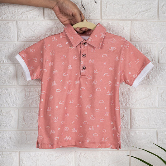 Boys Polo Tshirt- Magical Sky & Solid Powder Blue- Pack of 2