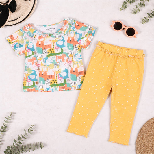 Girls Co-Ord Set- Colorful Animals