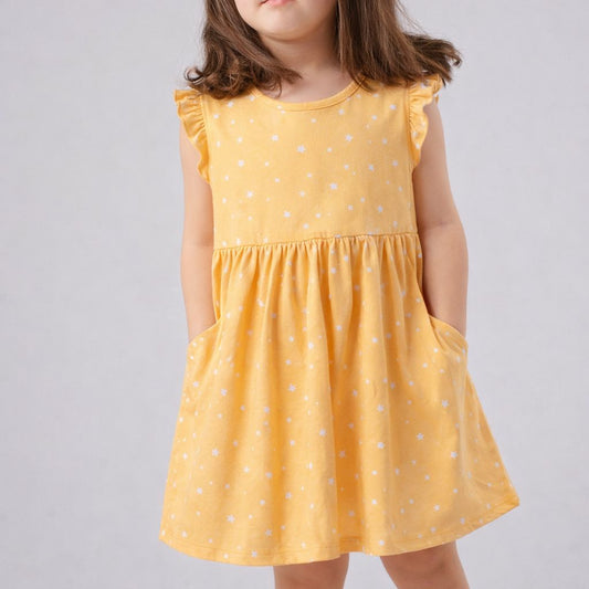 Girls Cotton Frock- Pears & Yellow Sky- Pack of 2