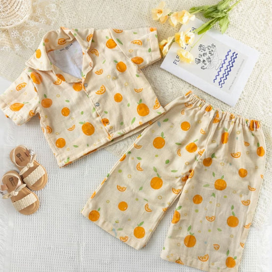 Girls Co-Ord Set with Pants- Oranges