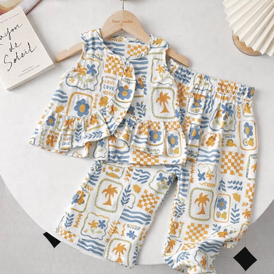 Girls Co-Ord Set with Pants- Beach Holiday