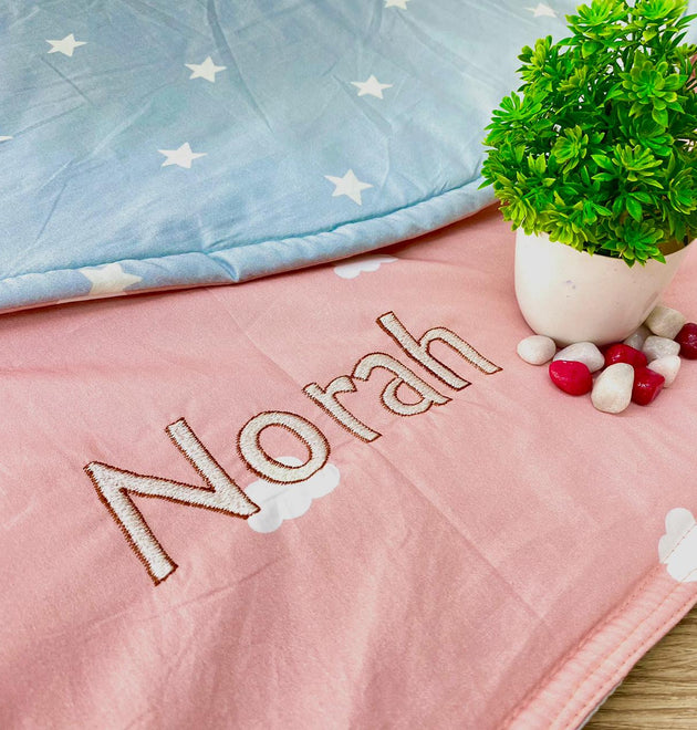 Organic Playmat- Stars & Clouds-Pink