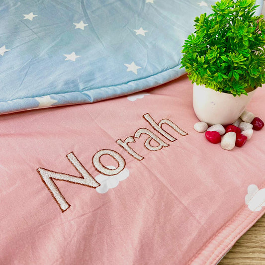 Organic Playmat- Stars & Clouds-Pink