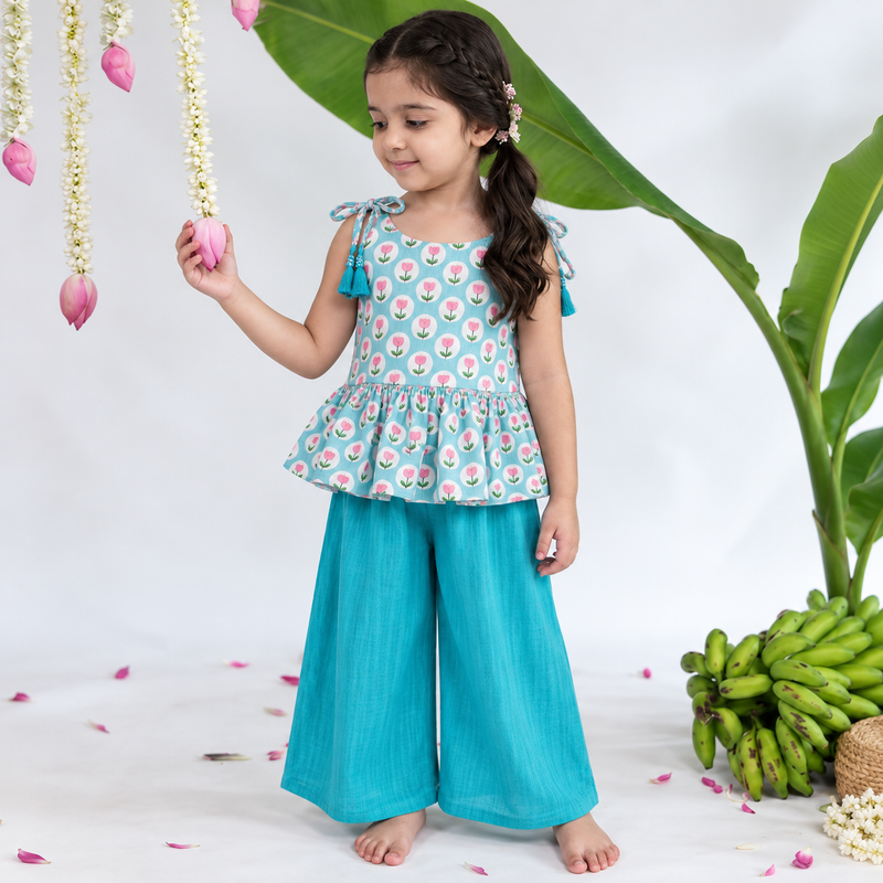 Girls Palazzo Set- Lotus