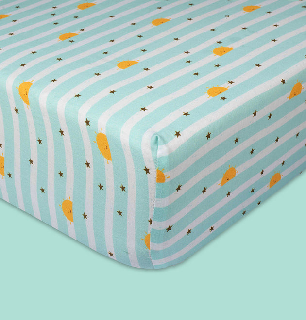 Organic Fitted Cot Sheet- Sky Lines