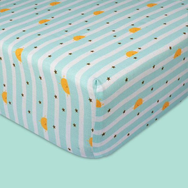 Organic Fitted Cot Sheet- Sky Lines
