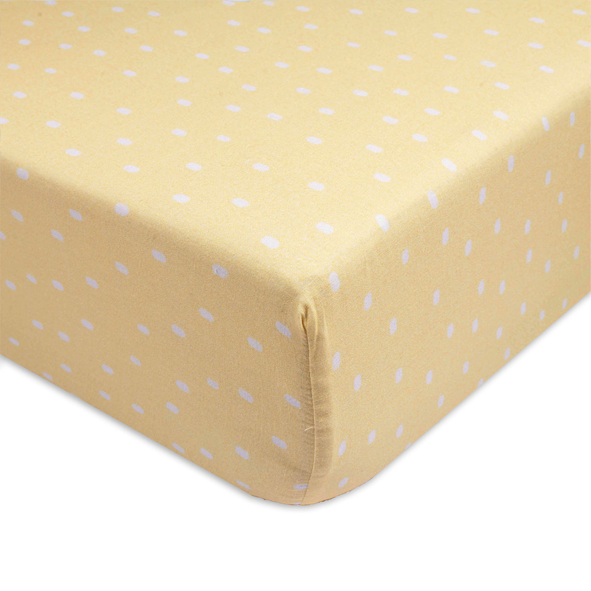 Organic Fitted Cot Sheet- Yellow Grasslands