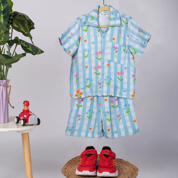 Boys Co-Ord Set- Blue Ghingham