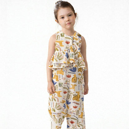 Girls Co-Ord Set with Pants- Wildlife