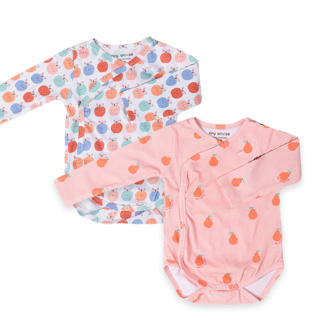 Kimono Bodysuits- Pears & Apples- Pack of 2