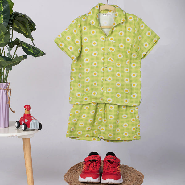 Boys Co-Ord Set- Green Ghingham