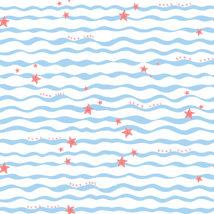 Cotton Sleepsuit- Waves