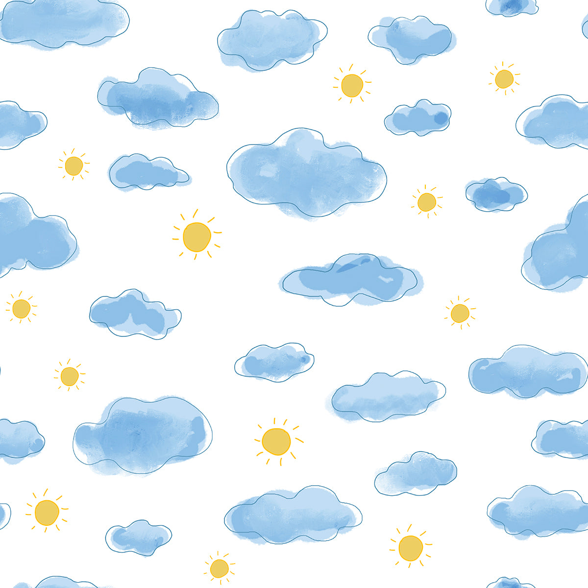 Cotton Sleepsuit- Sun & Clouds