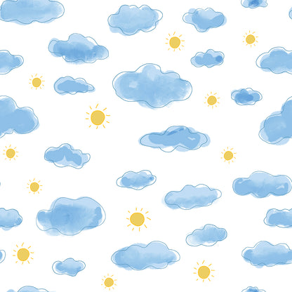 Cotton Sleepsuit- Sun & Clouds