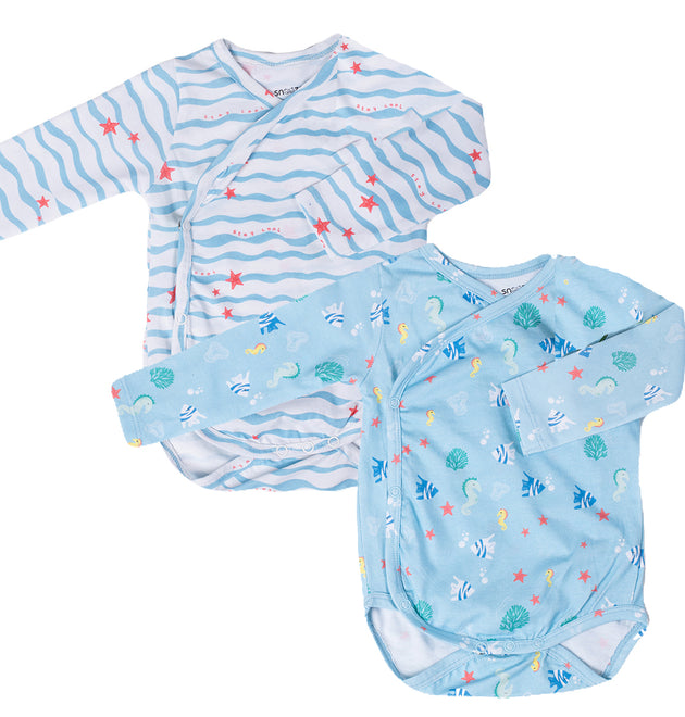 Kimono Bodysuits- Waves & Underwater- Pack of 2
