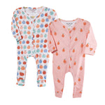 Cotton Sleepsuits- Pears & Apples- Pack of 2