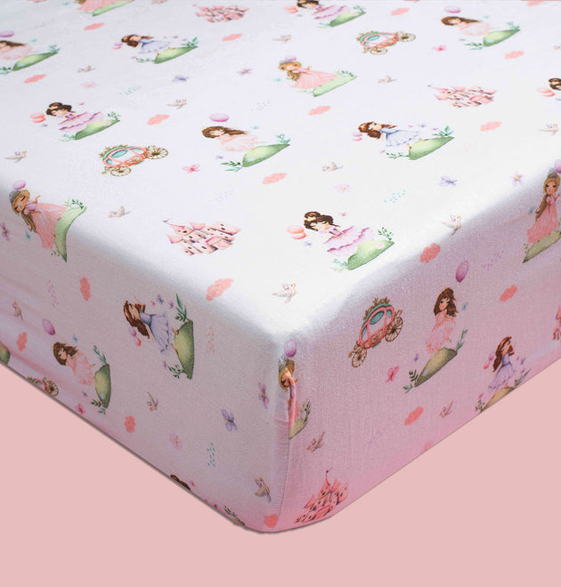 Organic Fitted Cot Sheet- Princess