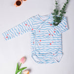 Cotton Kimono Bodysuit- Waves