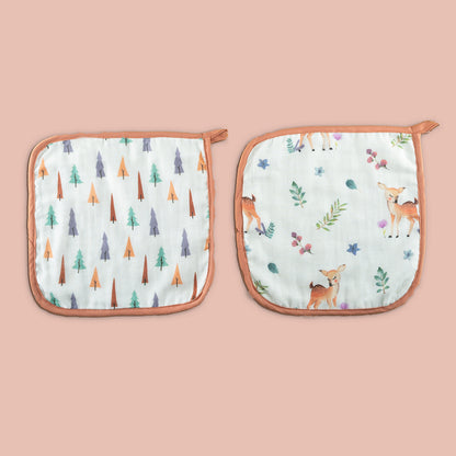 Organic Washcloths (Set of 2)- Enchanted Forest
