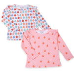 Girls Cotton Full-Sleeve Top- Pears & Apples- Pack of 2