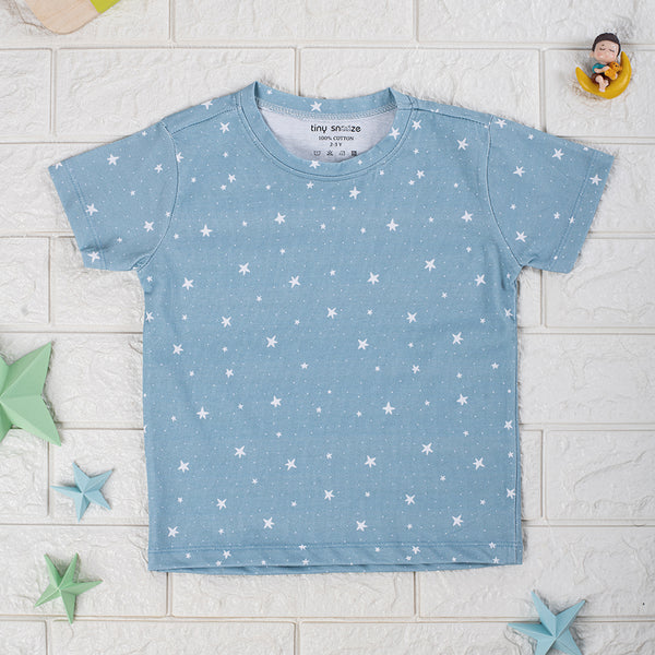 Kids Cotton Tshirt- Grey Sky