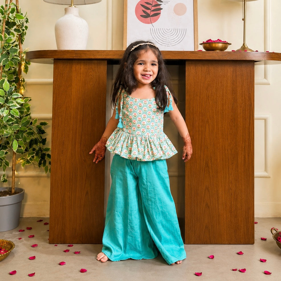 Girls Palazzo Set- Lotus