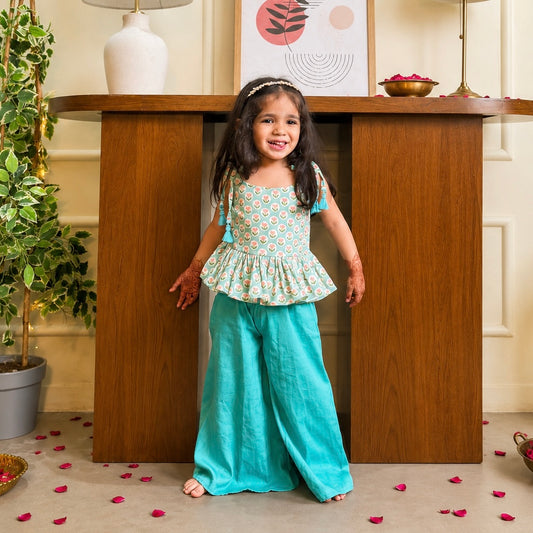 Girls Palazzo Set- Lotus