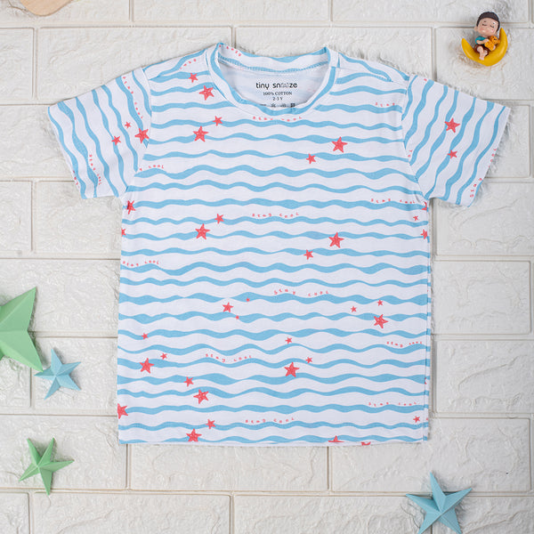 Kids Cotton Tshirt- Waves