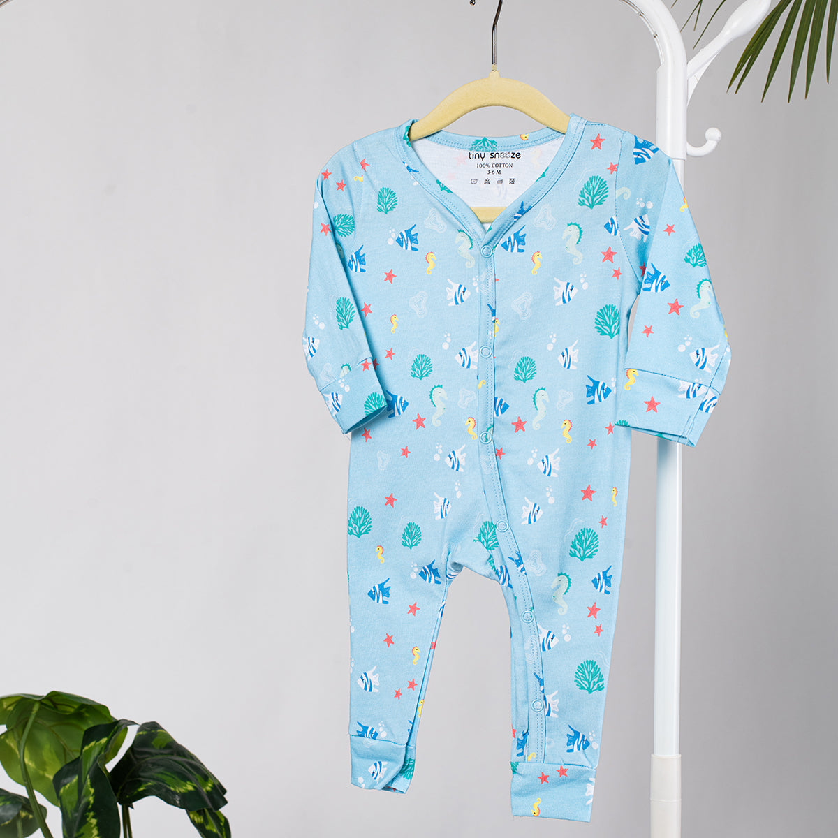 Cotton Sleepsuit- Underwater