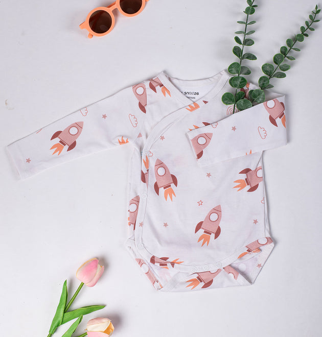 Cotton Kimono Bodysuit- Space