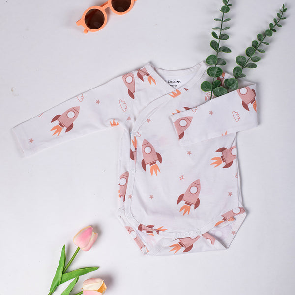 Cotton Kimono Bodysuit- Space