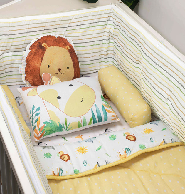 Cot Bedding Set with Bumper - Into The Wild | Set of 7