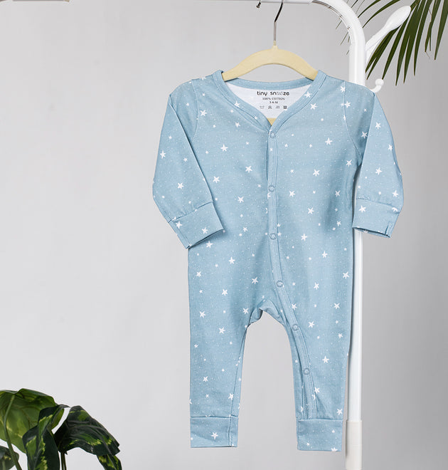 Cotton Sleepsuit- Grey Sky
