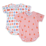 Cotton Bodysuits- Pears & Apples- Pack of 2