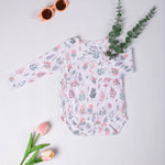 Cotton Kimono Bodysuit- Pastel Flowers